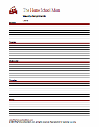 weekly assignments 2 column